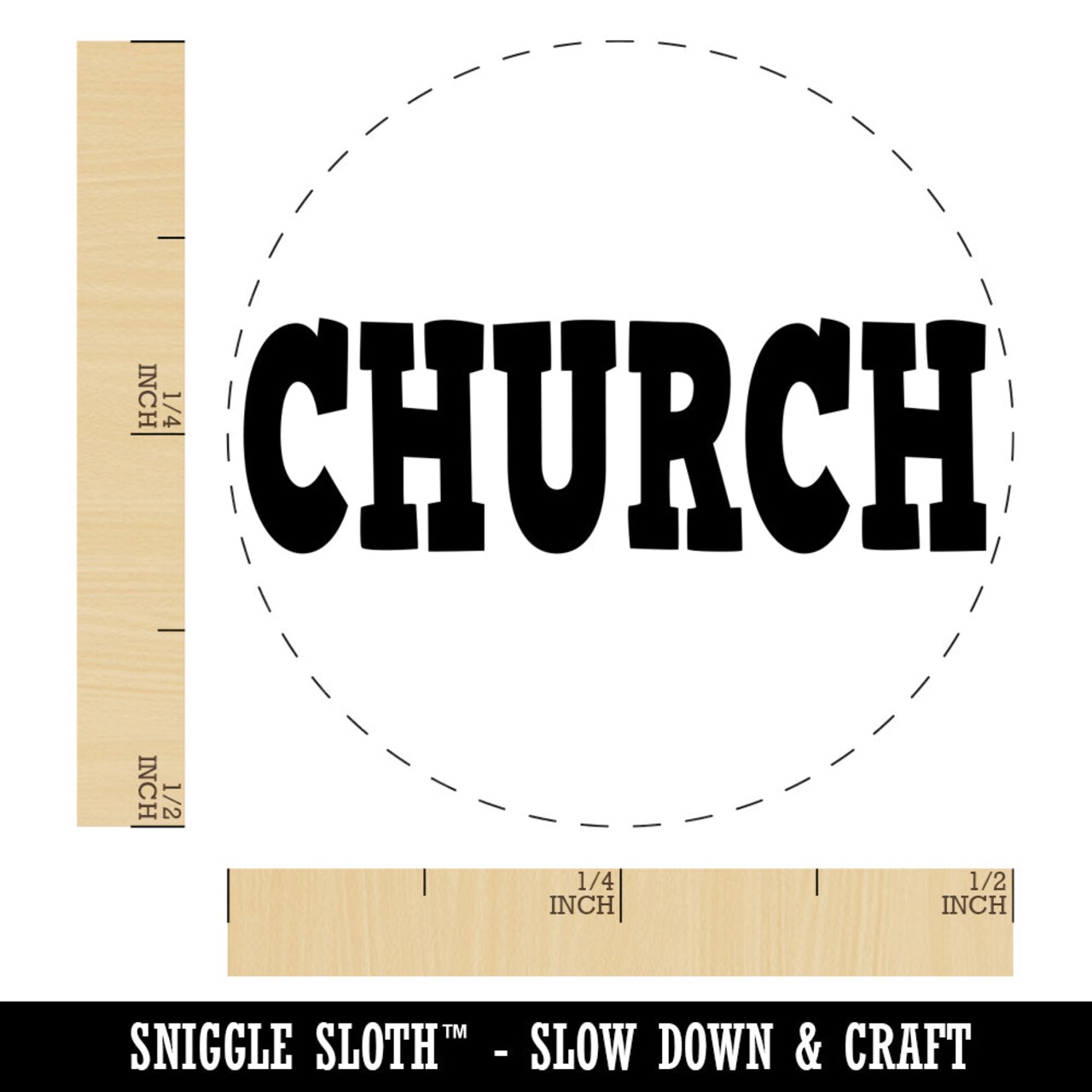 Church Fun Text Self-Inking Rubber Stamp for Stamping Crafting Planners